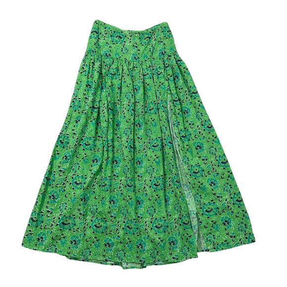 Lulus green & blue floral maxi skirt size M - Picture 1 of 9